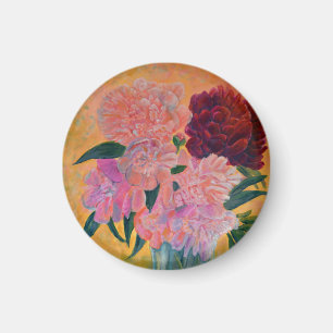 Peony bouquet - Peonies Painting  Magnet