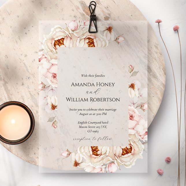 Peony Bouquet Wedding Invitation (Creator Uploaded)