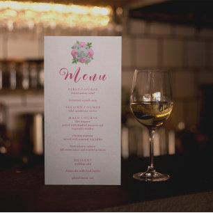 Peony Bouquet Wedding Menu