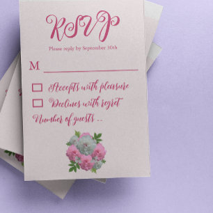 Peony Bouquet Wedding RSVP Card