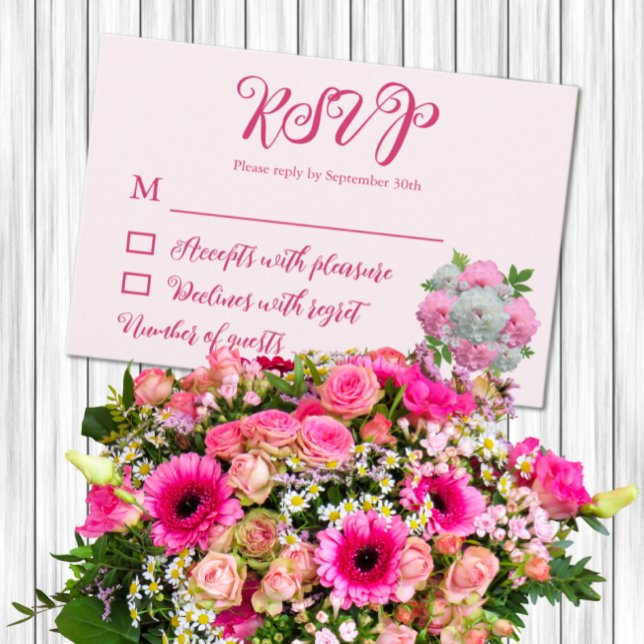 Peony Bouquet Wedding RSVP Card (Creator Uploaded)