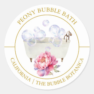 Peony Bubble Bath label