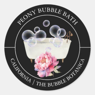Peony Bubble Bath label