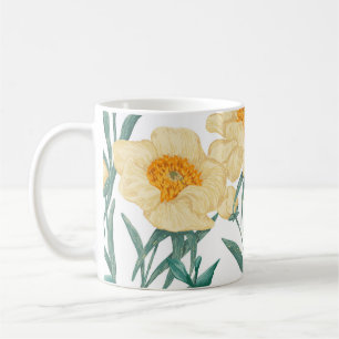 Peony Claire de Lune Plants Seamless Pattern. Coffee Mug