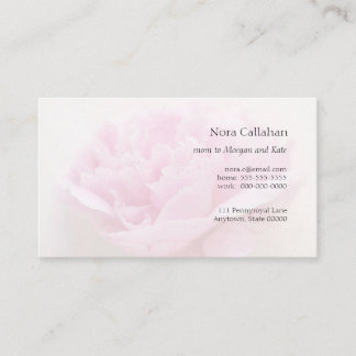 Peony closeup mum calling card