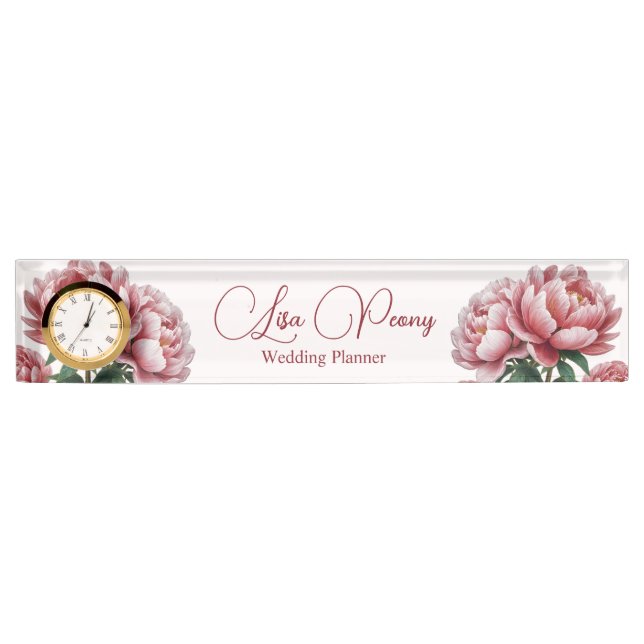 Peony Desk Name Plate (Front)
