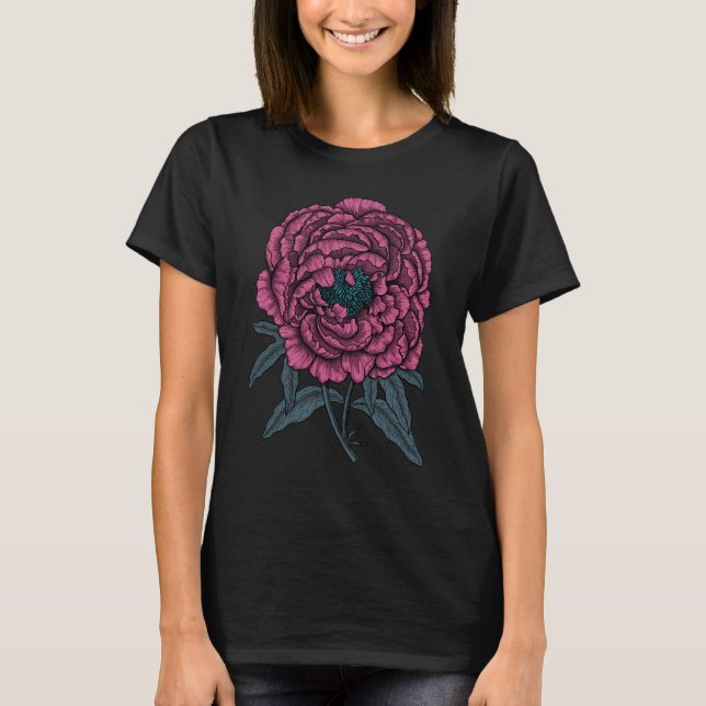 Peony drawing T-Shirt (Front)