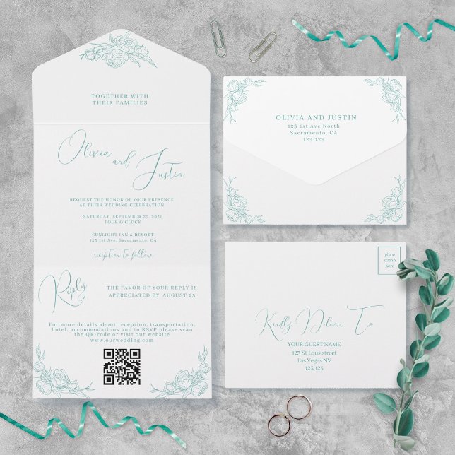 Peony Elegance Wedding All In One Invitation (Creator Uploaded)