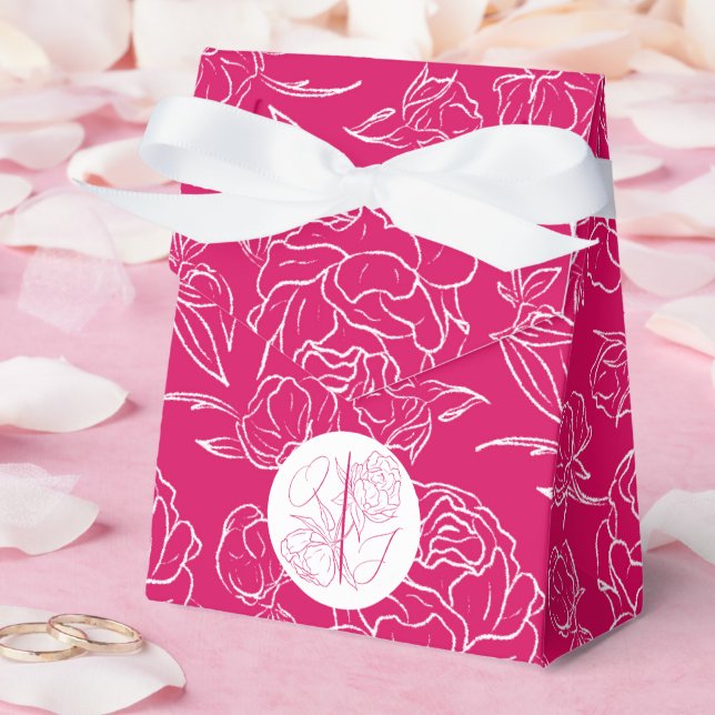 Peony Elegance Wedding Favour Box (Wedding)