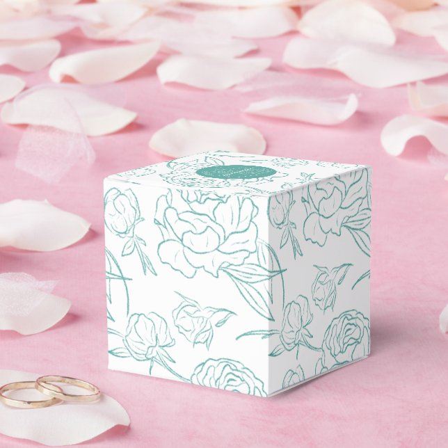 Peony Elegance Wedding Favour Box (Wedding)