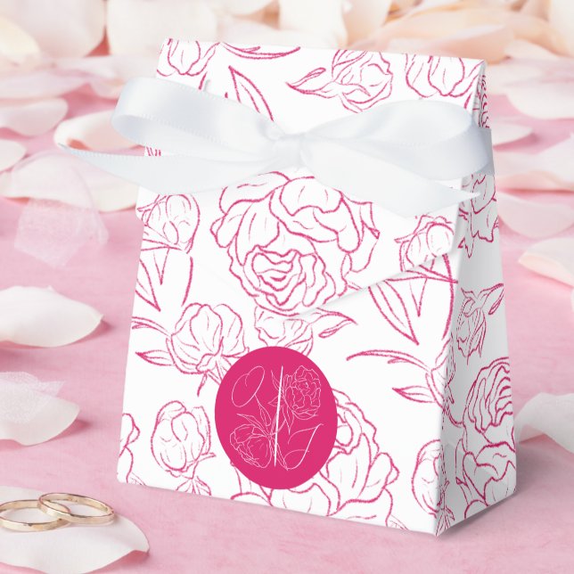 Peony Elegance Wedding Favour Box (Wedding)