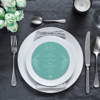 Peony Elegance Wedding Menu