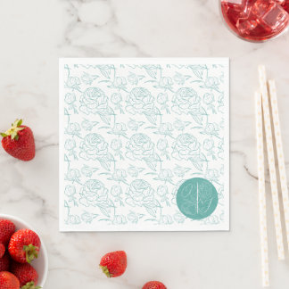 Peony Elegance Wedding Napkin