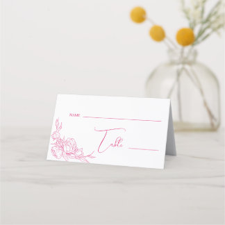 Peony Elegance Wedding Place Card