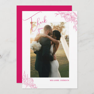Peony Elegance Wedding Thank You Card