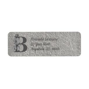 Peony Elegant Monogram Initial B Return Address 
