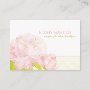 Peony + Faux Lace Elegant Fashion Business Card