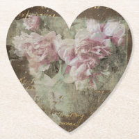 ** Peony Floral AR23 Heart Love Vintage Victorian