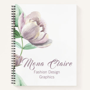 Peony Floral "Fashion Design Graphics" Business Notebook