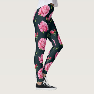 peony floral leggings