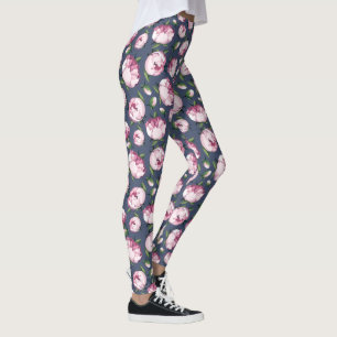 peony floral leggings