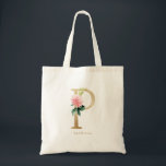 Peony Floral Letter P Gold Monogram Bridesmaid Tote Bag<br><div class="desc">Floral letter P monogram tote bag features watercolor floral bouquet of blush pink peonies and roses,  greenery accent and faux gold foil letter. This letter P floral bridesmaid monogram tote bag is perfect for weddings,  showers,  birthdays and so much more. Personalise by adding names or a short phrase.</div>