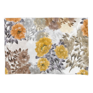 Peony Floral Watercolor White Background Pillowcase