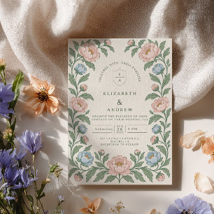 Peony Floral Wedding Invitation