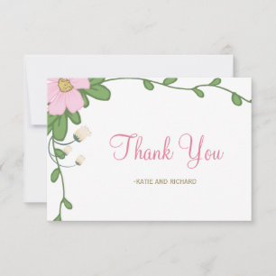 Peony Floral Wedding Thank You card