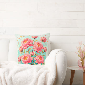 Peony Flower Cushion Pillow