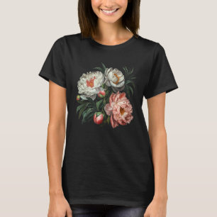 Peony Flower Floral Bouquet Lovers T-Shirt