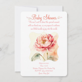 Peony flower. Floral party Save The Date