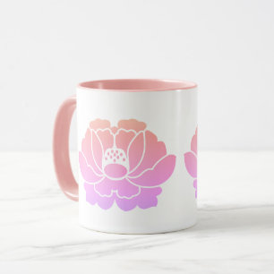 peony flower mug