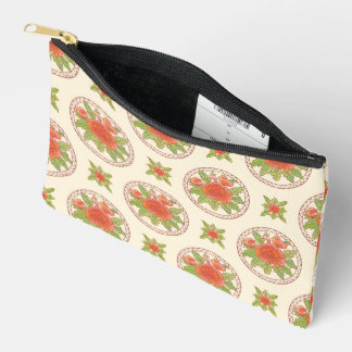 Peony flower pattern accessory pouch