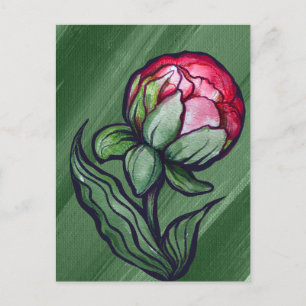 Peony Flower Peonies Gardener art Pink Postcard