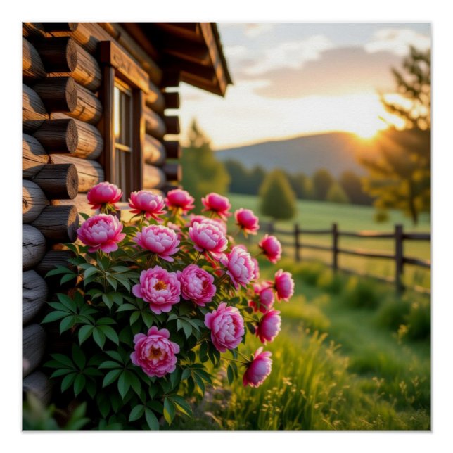 Peony Flower Poster (Front)