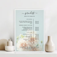Peony Flower Salon Price List Poster