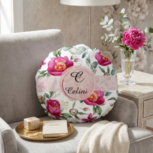 Peony flower seamless pattern Throw Pillow