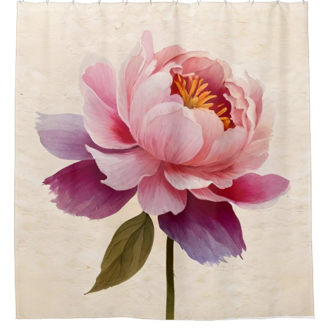 Peony Flower Shower Curtain (Front)