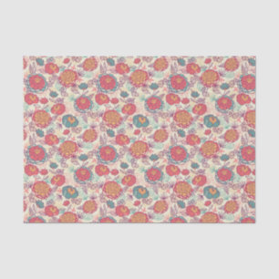 Peony flowers and leaves pattern tissue paper