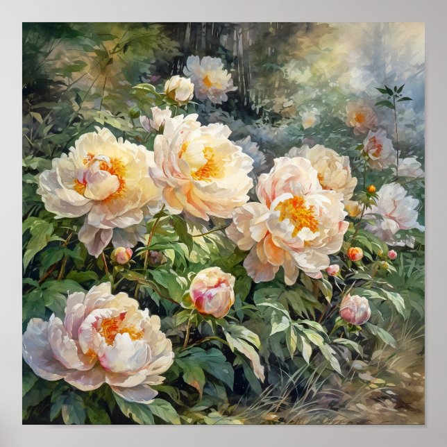 Peony Flowers Art Print  (Front)