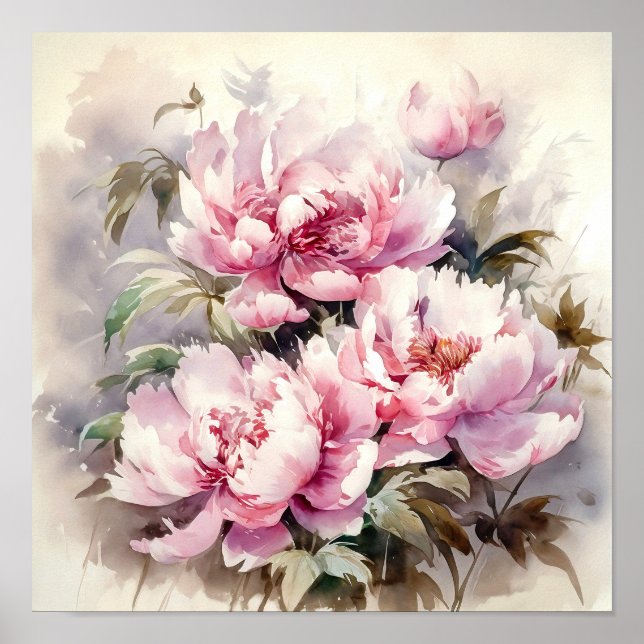 Peony Flowers Art Print  (Front)