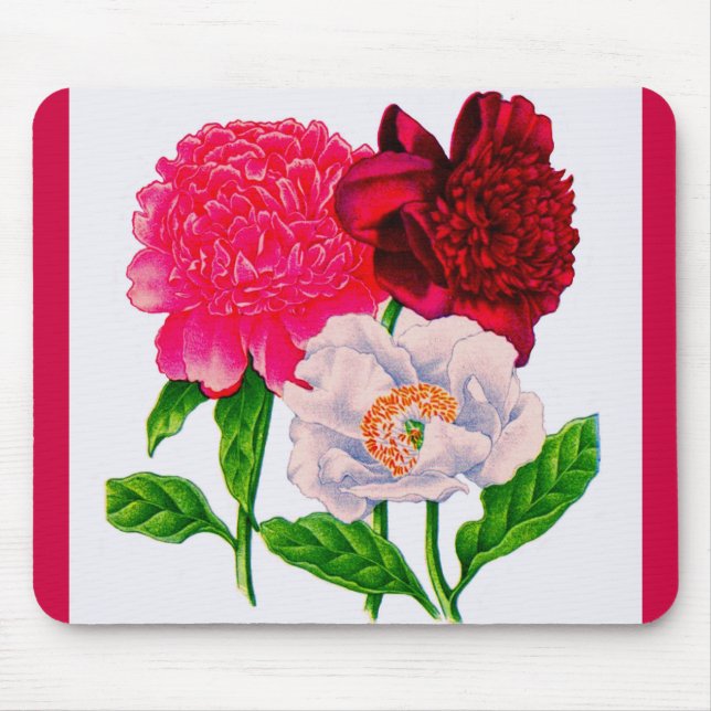 peony flowers mouse pad (Front)