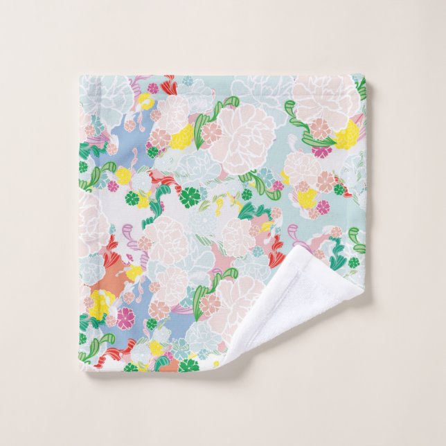 Peony Flowers Wash Cloth (Wash Cloth)