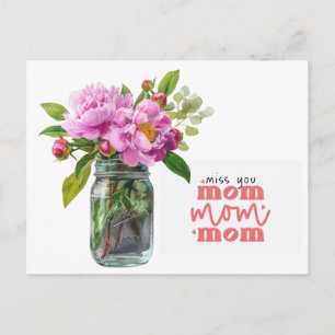 Peony for Mum on Mother's Day Holiday Postcard