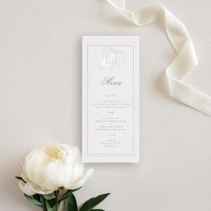 Peony Formal Modern Classic Ivory Wedding Menu