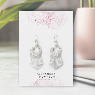 Peony Frame Modern Floral Sketch Jewellery Display Business Card