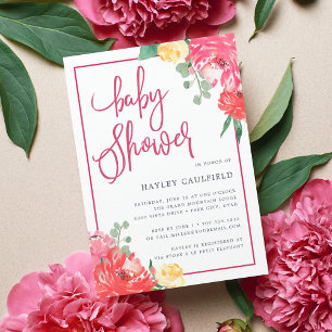 Peony Garden Baby Shower Invitation