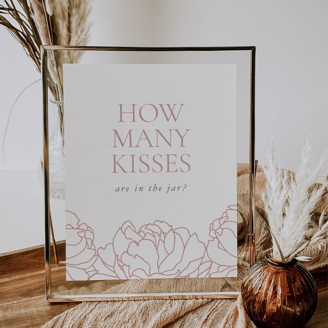Peony Garden Bridal Shower "How Many Kisses" Sign (Creator Uploaded)