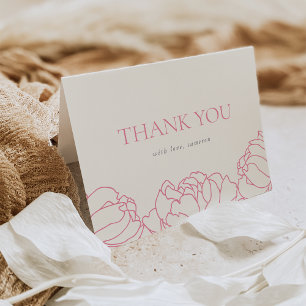 Peony Garden Pink Floral Thank You Card